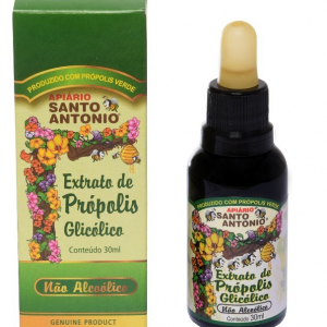 Extrato de Própolis Verde Glicólico – Não Alcoólico ( 40% de concentração ) 30ml – Apiário Santo Antonio